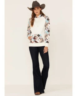 Hooey Women's Modern Colorblock Geo Print Pullover Hooded Sweater -Little Wild Horse Shop 2000360944 110 P4