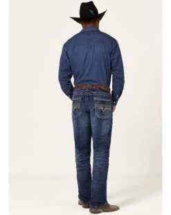 Rock 47 By Wrangler Men's Prichett Dark Wash Stretch Slim Straight Jeans 6 Rock 47 By Wrangler Men's Prichett Dark Wash Stretch Slim Straight Jeans -Little Wild Horse Shop 2000361296 416 P3