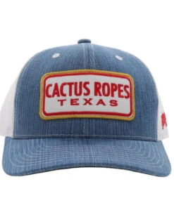 Hooey Kids' Denim Cactus Ropes Patch Mesh Back Trucker Cap -Little Wild Horse Shop 2000361551 402 P3