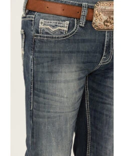 Rock & Roll Denim Men's Medium Vintage Pistol Stretch Regular Straight Jeans -Little Wild Horse Shop 2000361609 400 P4