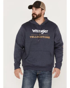 Wrangler Men's Yellowstone Logo Sleeve Hooded Sweatshirt