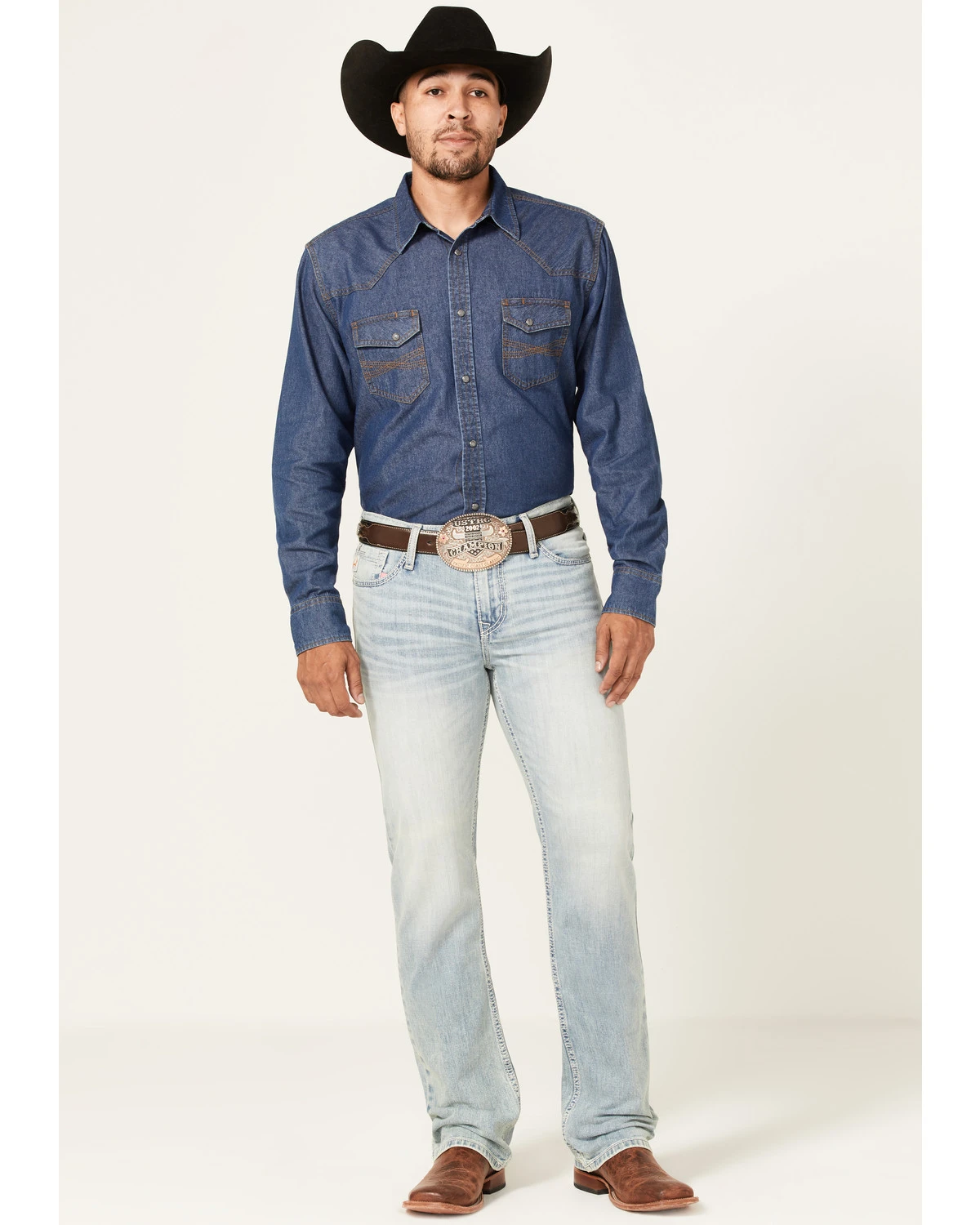 Cinch Men's Ian Light Stonewash Performance Stretch Slim Bootcut Jeans 1 Cinch Men's Ian Light Stonewash Performance Stretch Slim Bootcut Jeans