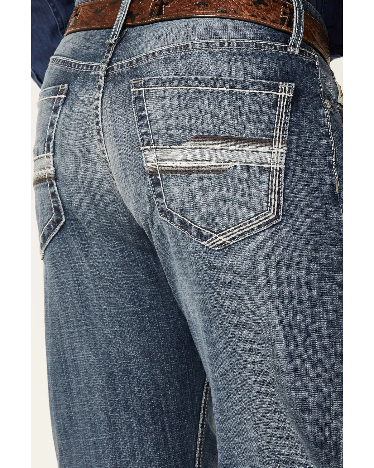 Cinch Men's Grant Medium Stonewash Broken Twill Performance Stretch Relaxed Bootcut Jeans 4 Cinch Men's Grant Medium Stonewash Broken Twill Performance Stretch Relaxed Bootcut Jeans - Image 4