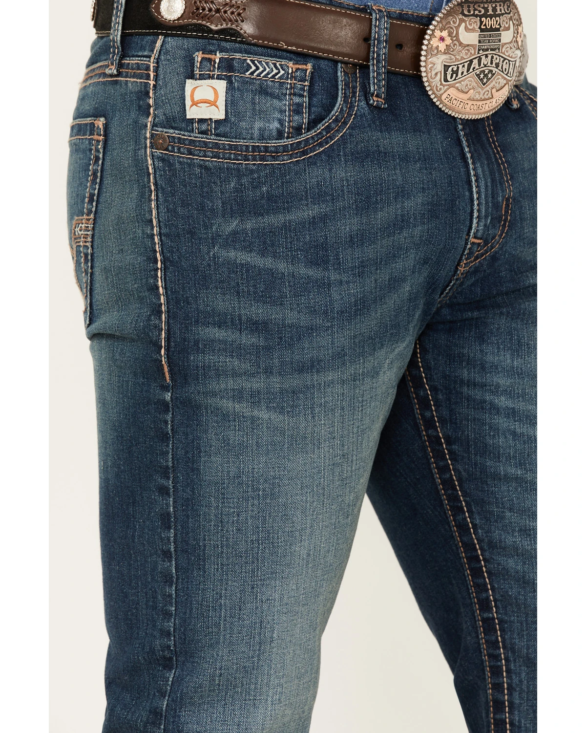 Cinch Men's Ian Dark Stonewash Performance Stretch Slim Bootcut Jeans 2 Cinch Men's Ian Dark Stonewash Performance Stretch Slim Bootcut Jeans - Image 2