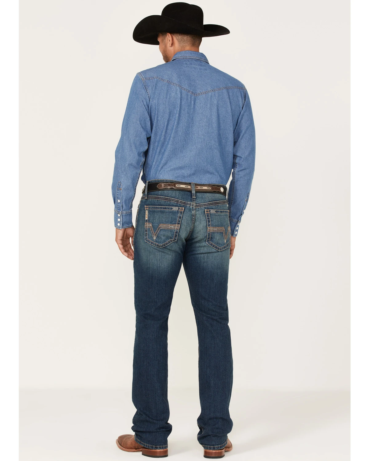 Cinch Men's Ian Dark Stonewash Performance Stretch Slim Bootcut Jeans 3 Cinch Men's Ian Dark Stonewash Performance Stretch Slim Bootcut Jeans - Image 3