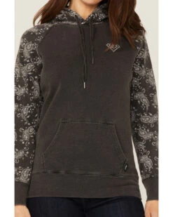 Hooey Women's Rope Like A Girl Bandana Print Pullover Hoodie Sweatshirt -Little Wild Horse Shop 2000363502 022 P3