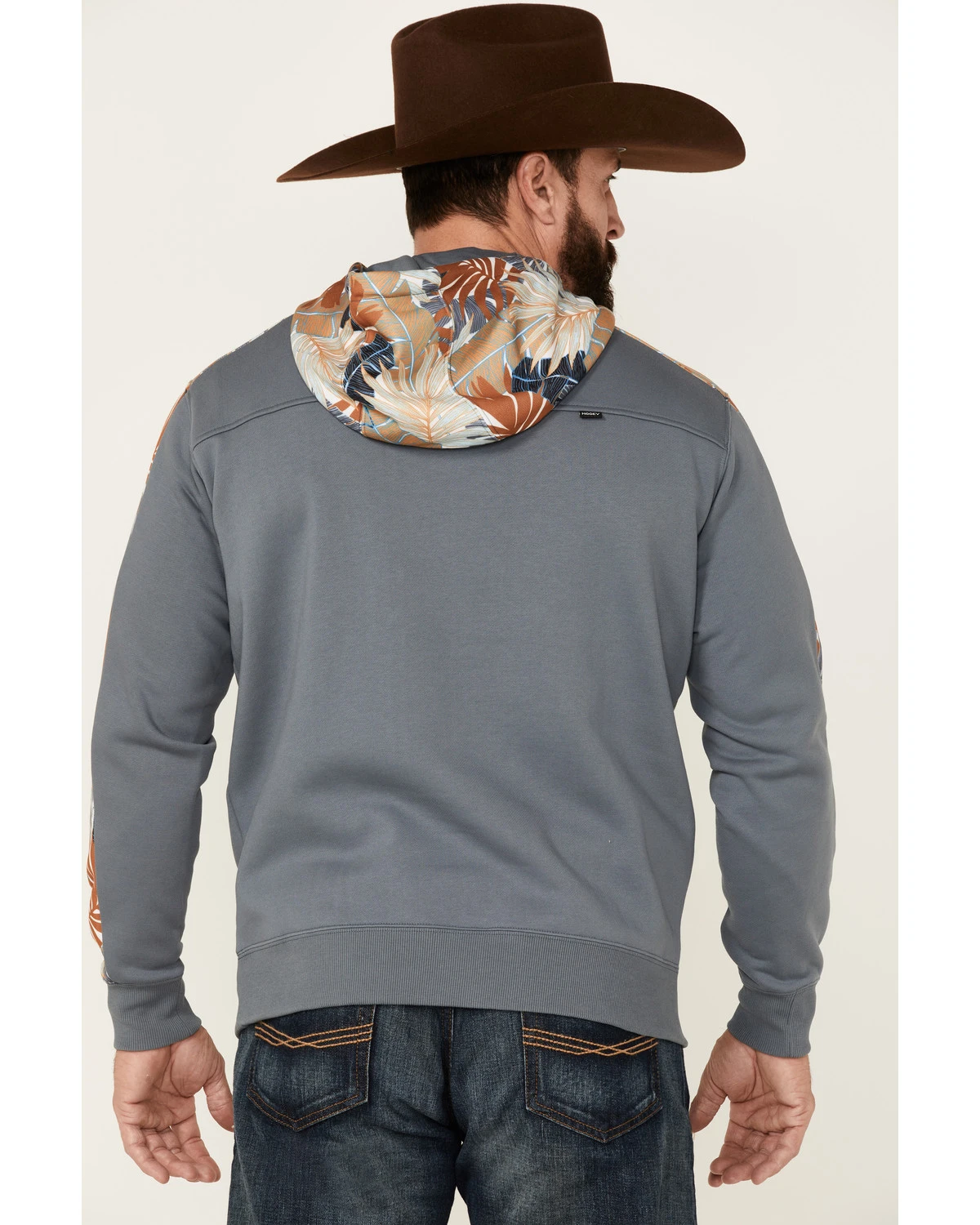 Hooey Men's Palm Tree Print Sleeve Hooded Sweatshirt 4 Hooey Men's Palm Tree Print Sleeve Hooded Sweatshirt - Image 4