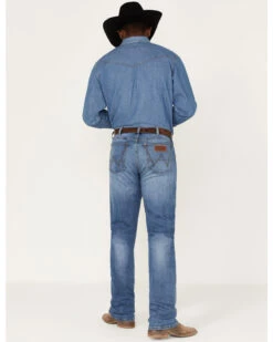 Wrangler Retro Men's Llano Light Medium Wash Stretch Slim Bootcut Jeans -Little Wild Horse Shop 2000365069 413 P3