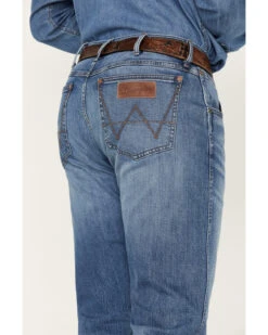 Wrangler Retro Men's Llano Light Medium Wash Stretch Slim Bootcut Jeans -Little Wild Horse Shop 2000365069 413 P4