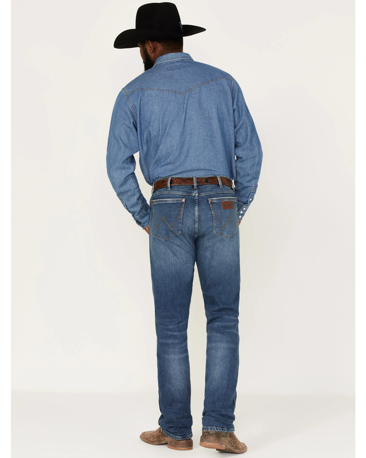 Wrangler Retro Men's Ferris Medium Wash Stretch Slim Straight Jeans 3 Wrangler Retro Men's Ferris Medium Wash Stretch Slim Straight Jeans - Image 3