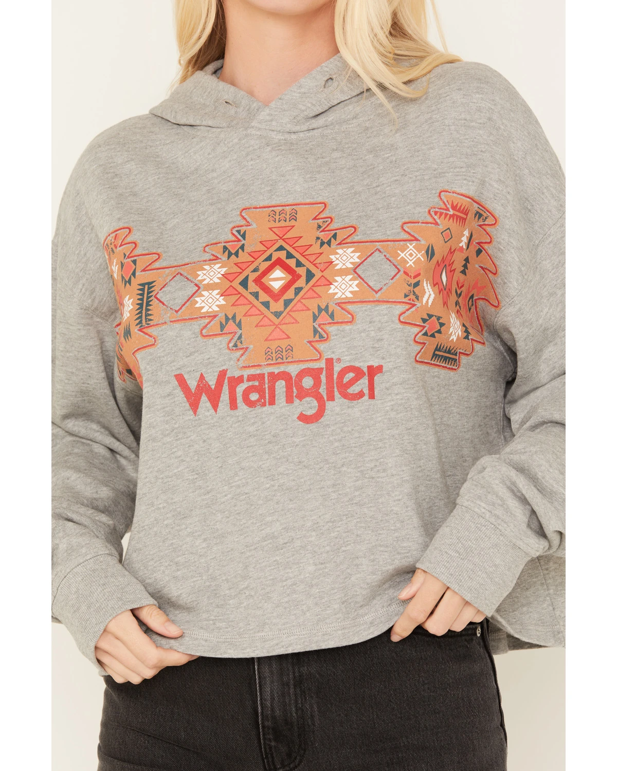 Wrangler Retro Women's Southwestern Print Cropped Hoodie 3 Wrangler Retro Women's Southwestern Print Cropped Hoodie - Image 3
