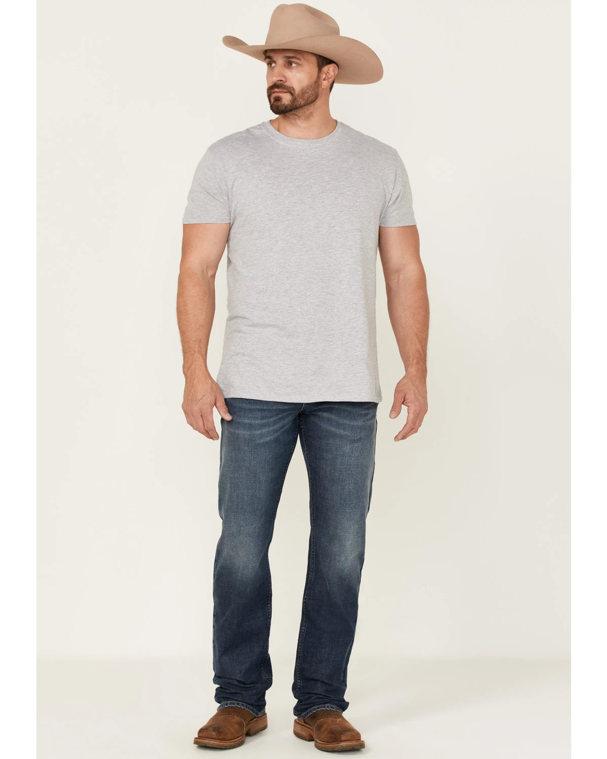 Moonshine Spirit Men's Corral Dust Medium Dark Wash Stretch Slim Straight Jeans 1 Moonshine Spirit Men's Corral Dust Medium Dark Wash Stretch Slim Straight Jeans