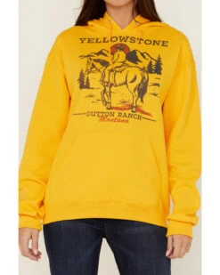 Paramount Network's Yellowstone Women's Yellowstone Lone Cowboy Mustard Graphic Hoodie -Little Wild Horse Shop 2000365391 702 P3