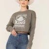Ruby's Rubbish Women's Heather Gray Long Live King George Graphic Sweatshirt