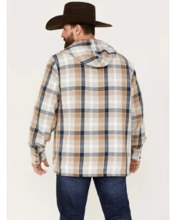 Wrangler Men's Plaid Print 1/4 Button Front Unlined Hooded Pullover 7 Wrangler Men's Plaid Print 1/4 Button Front Unlined Hooded Pullover -Little Wild Horse Shop 2000366036 280 P4