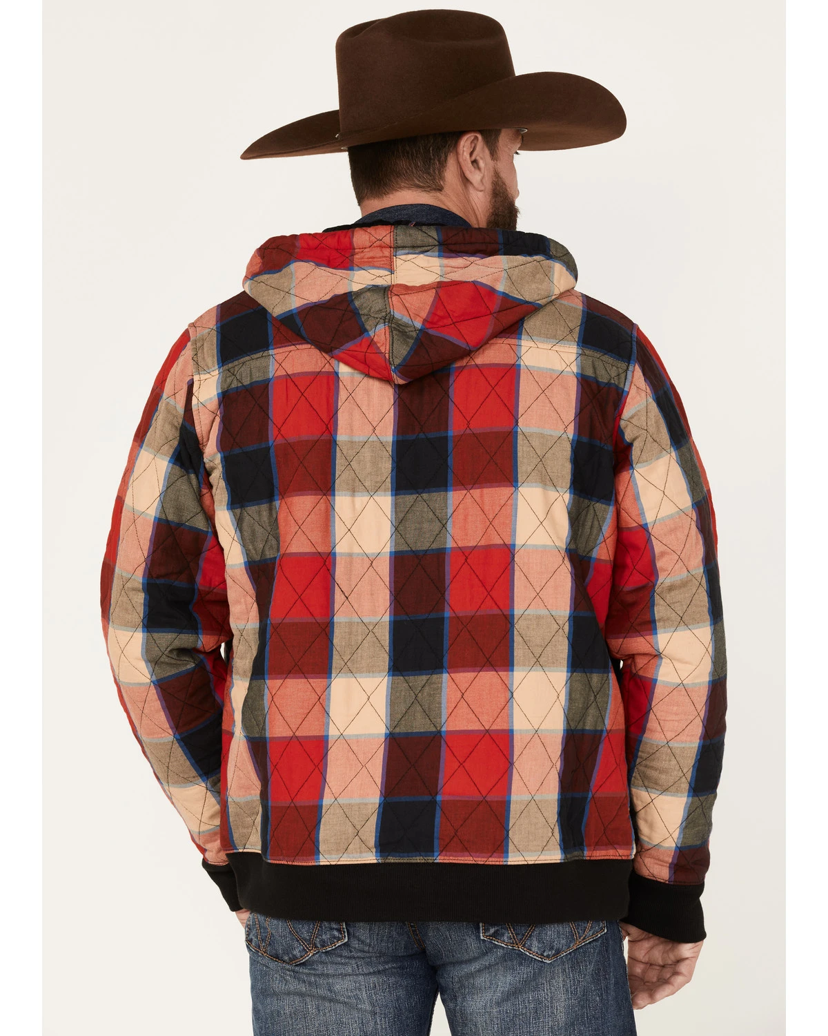 Wrangler Men's Zip Front Quilted Flannel Hooded Jacket 4 Wrangler Men's Zip Front Quilted Flannel Hooded Jacket - Image 4