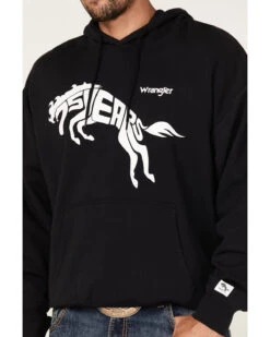 Wrangler Men's 75 Years Black Horse Graphic Hooded Sweatshirt 6 Wrangler Men's 75 Years Black Horse Graphic Hooded Sweatshirt -Little Wild Horse Shop 2000366793 001 P3
