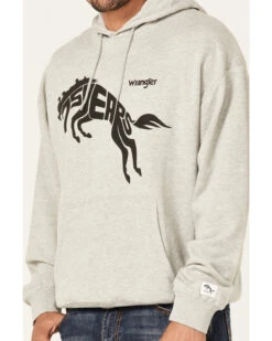 Wrangler Men's 75 Years Heather Gray Horse Graphic Hooded Sweatshirt -Little Wild Horse Shop 2000366795 070 P3