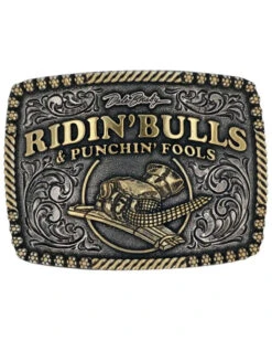 Dale Brisby Men's Bulls & Fools Attitude Belt Buckle