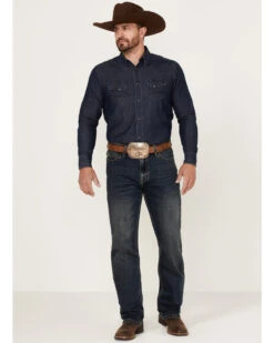 Rock & Roll Denim Men's Hooey Dark Wash Double Barrel Reflex Stackable Bootcut Jeans 6 Rock & Roll Denim Men's Hooey Dark Wash Double Barrel Reflex Stackable Bootcut Jeans -Little Wild Horse Shop 2000367638 201 P3