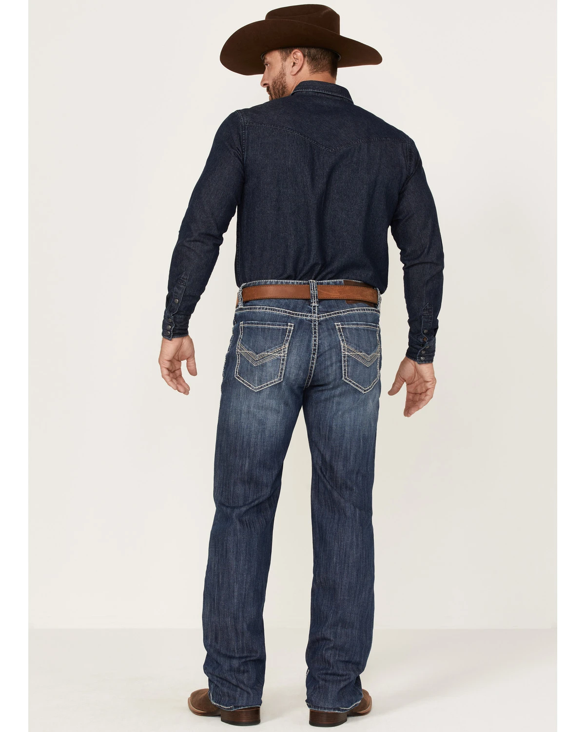 Rock & Roll Denim Men's Dark Wash Double Barrel Stretch Relaxed Straight Jeans 1 Rock & Roll Denim Men's Dark Wash Double Barrel Stretch Relaxed Straight Jeans