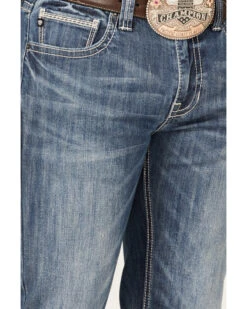 Rock & Roll Denim Men's Revolver Medium Wash Reflex Stretch Slim Straight Jeans 7 Rock & Roll Denim Men's Revolver Medium Wash Reflex Stretch Slim Straight Jeans -Little Wild Horse Shop 2000367645 202 P4