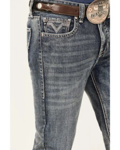 Rock & Roll Denim Men's Double Barrel Medium Wash Two Tone Raise Relaxed Straight Jeans 7 Rock & Roll Denim Men's Double Barrel Medium Wash Two Tone Raise Relaxed Straight Jeans -Little Wild Horse Shop 2000367647 203 P4