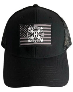 Howitzer Men's Circle Logo Flag Patch Mesh Back Trucker Cap -Little Wild Horse Shop 2000367706 001 P3