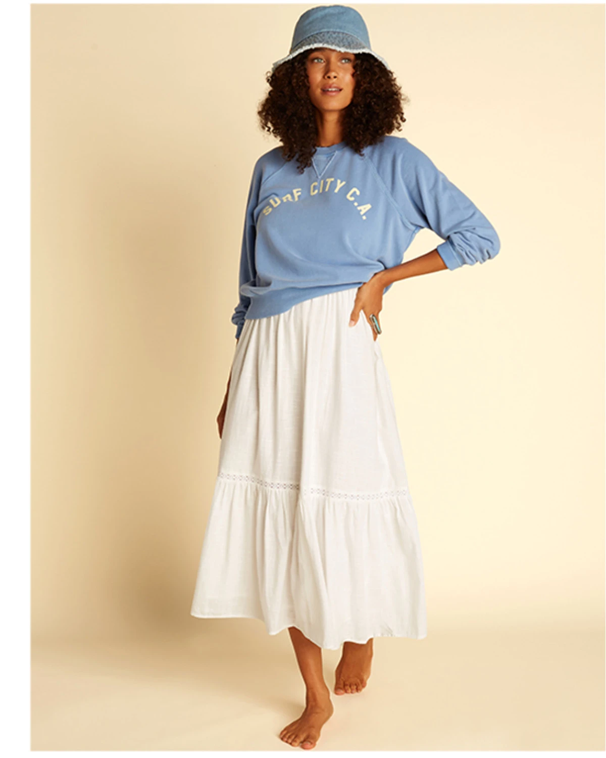 Billabong X Wrangler Women's On The Rise Surf City Graphic Sweatshirt 2 Billabong X Wrangler Women's On The Rise Surf City Graphic Sweatshirt - Image 2