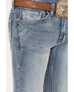 Rock & Roll Denim Men's Medium Wash Mid Rise Bootcut Jeans -Little Wild Horse Shop 2000368123 414 P4