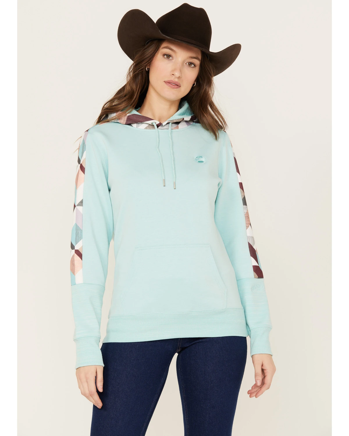 Hooey Women's Southwestern Print Contrast Canyon Hoodie 1 Hooey Women's Southwestern Print Contrast Canyon Hoodie