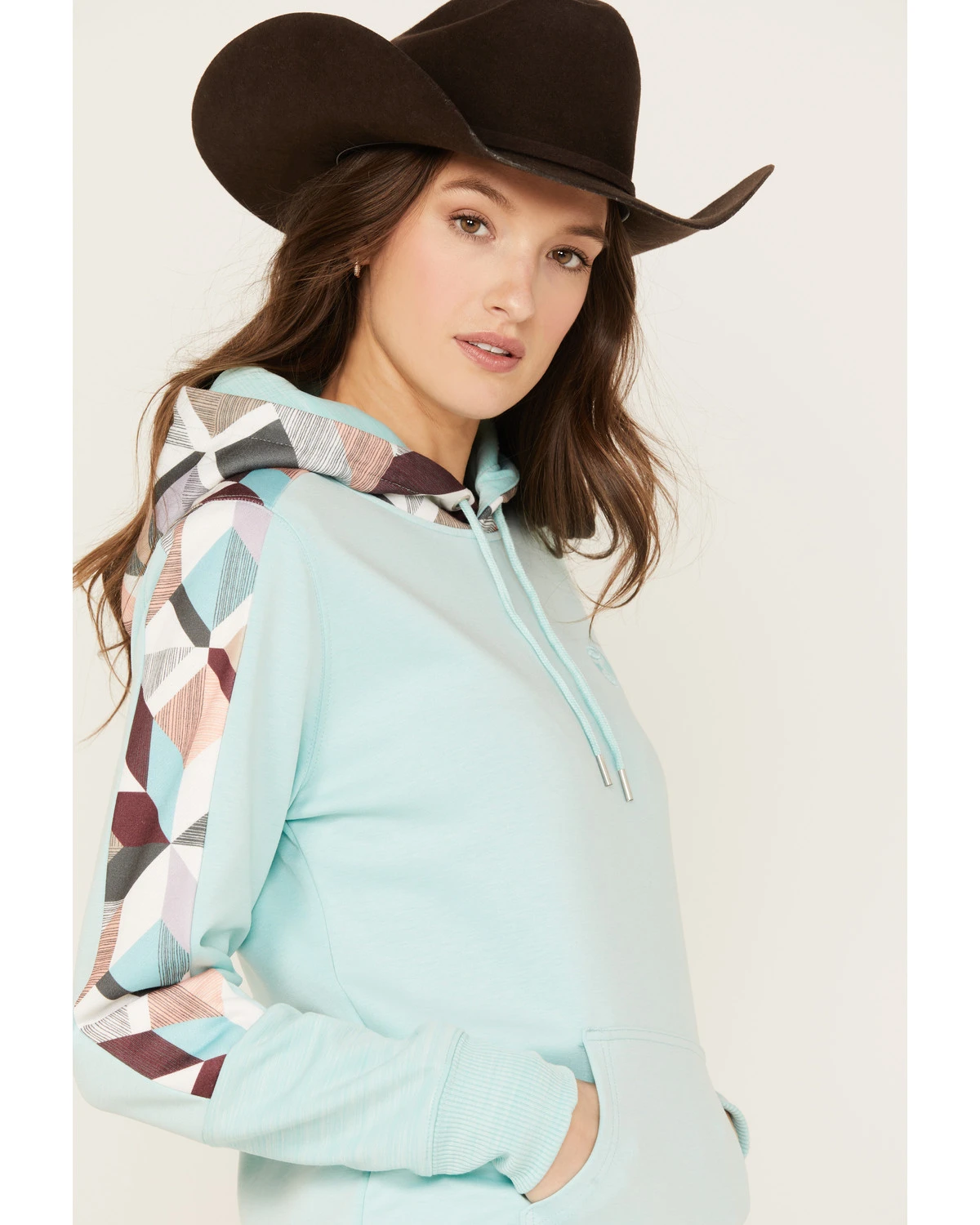 Hooey Women's Southwestern Print Contrast Canyon Hoodie 2 Hooey Women's Southwestern Print Contrast Canyon Hoodie - Image 2