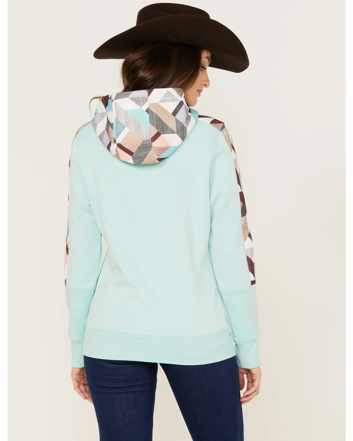 Hooey Women's Southwestern Print Contrast Canyon Hoodie 4 Hooey Women's Southwestern Print Contrast Canyon Hoodie - Image 4