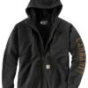 Carhartt Men's Rain Defender Loose Fit Fleece-Lined Logo Graphic Zip Jacket