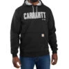 Carhartt Men's Loose Fit Midweight Felt Logo Graphic Hooded Sweatshirt