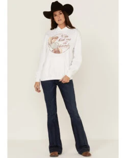 Goodie Two Sleeves Women's You Had Me At Howdy White Graphic Hoodie -Little Wild Horse Shop 2000371376 100 P4