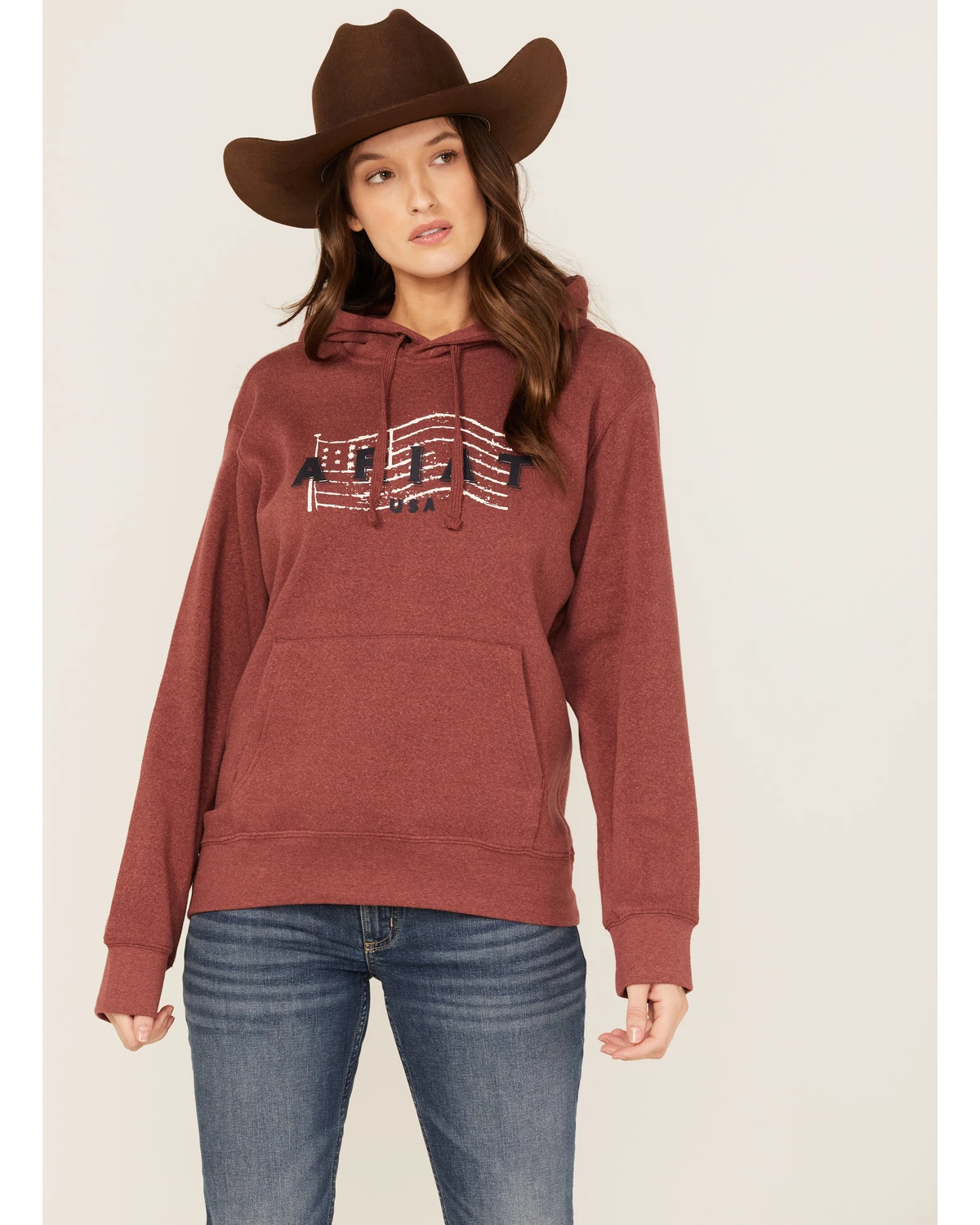 Ariat Women's R.E.A.L. USA Chest Logo Hoodie 1 Ariat Women's R.E.A.L. USA Chest Logo Hoodie