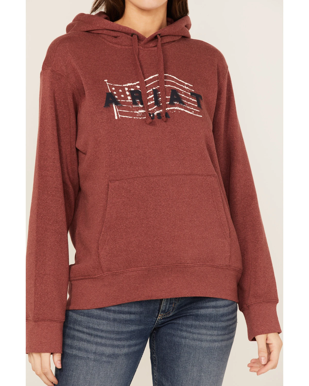 Ariat Women's R.E.A.L. USA Chest Logo Hoodie 3 Ariat Women's R.E.A.L. USA Chest Logo Hoodie - Image 3