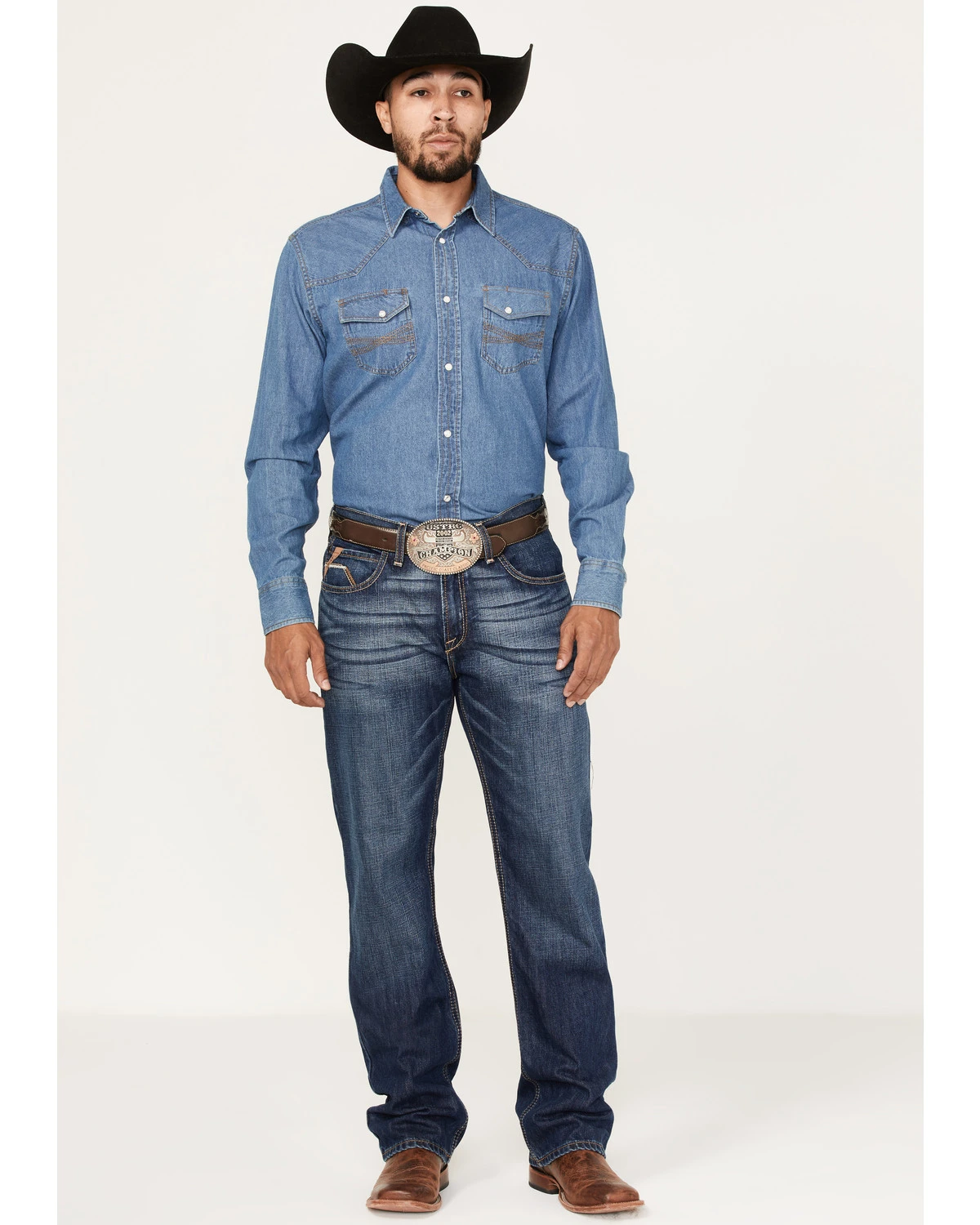 Ariat Men's M2 Prescott Kerwin Dark Wash Relaxed Stackable Bootcut Jeans 1 Ariat Men's M2 Prescott Kerwin Dark Wash Relaxed Stackable Bootcut Jeans