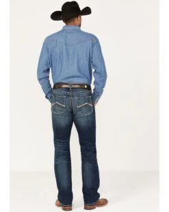 Ariat Men's M5 Ford Remming Dark Wash Stretch Straight Leg Jeans -Little Wild Horse Shop 2000371955 400 P4