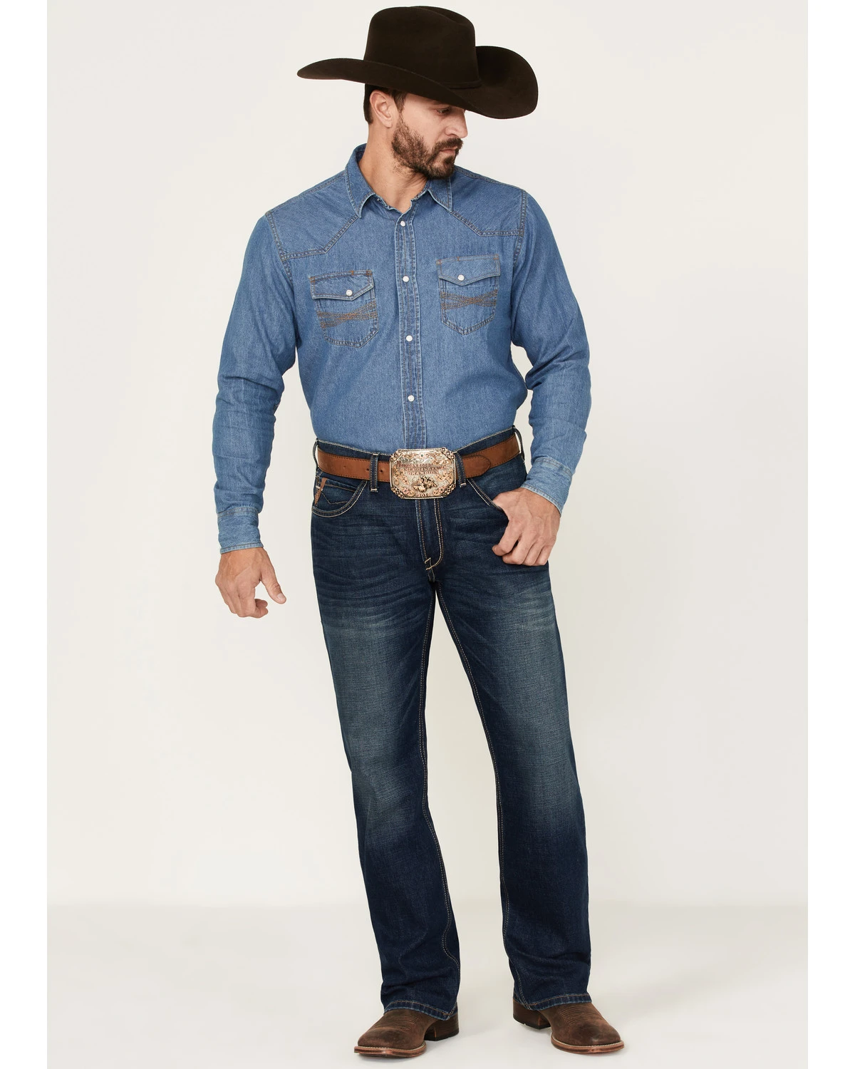 Ariat Men's M4 Ford Quentin Stretch Relaxed Bootcut Jeans 1 Ariat Men's M4 Ford Quentin Stretch Relaxed Bootcut Jeans