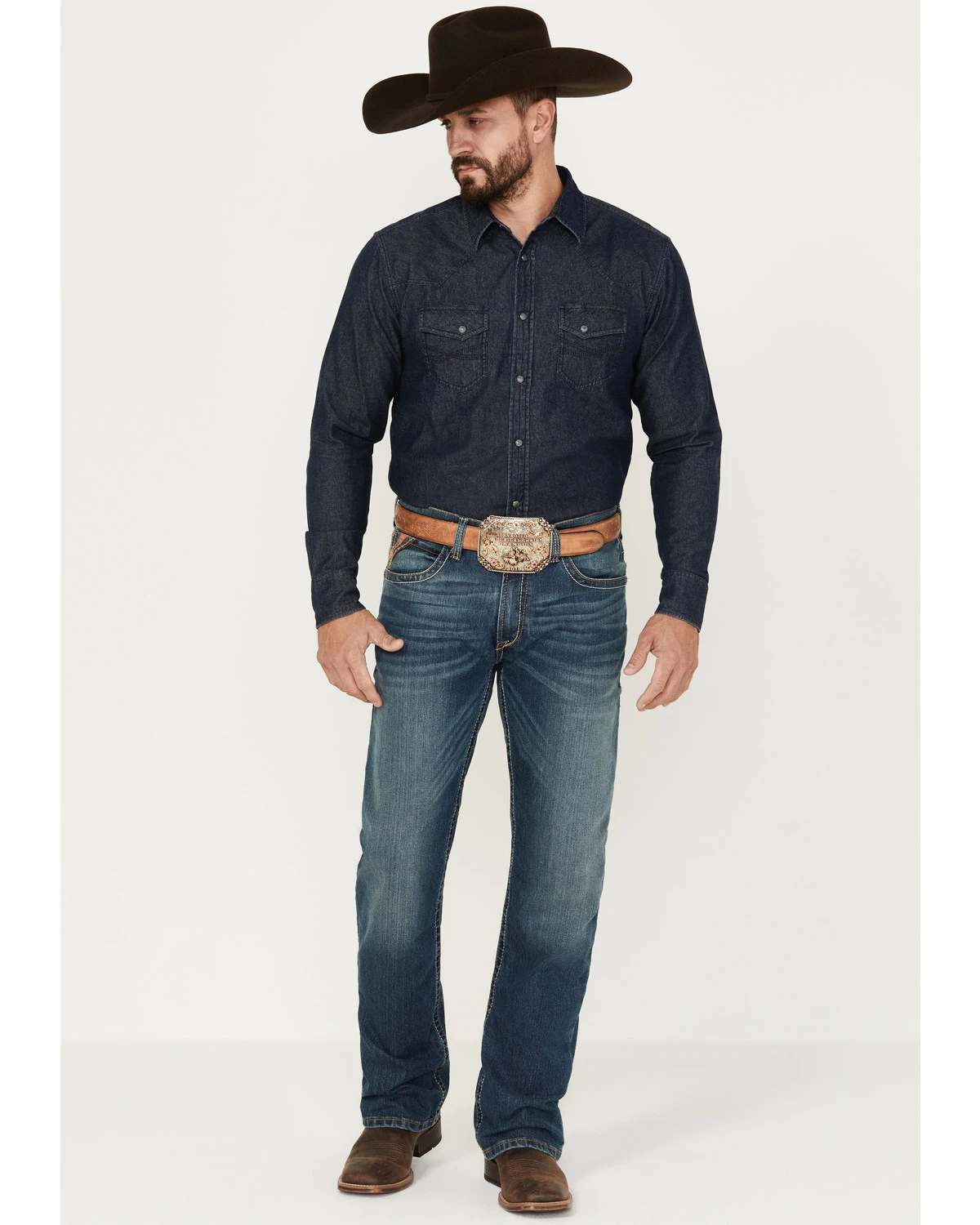 Ariat Men's M4 Cayman Ramos Medium Wash Relaxed Boot Stretch Denim Jeans 1 Ariat Men's M4 Cayman Ramos Medium Wash Relaxed Boot Stretch Denim Jeans