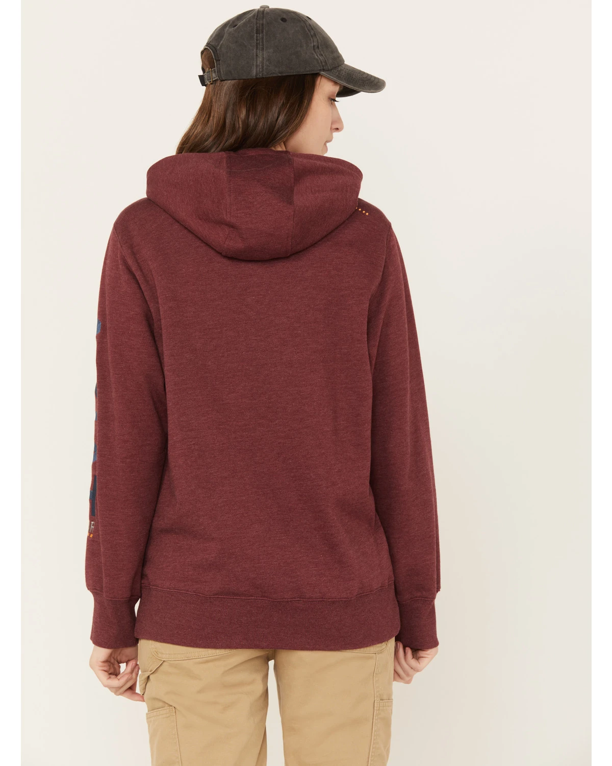 Ariat Women's Rebar Logo Sleeve Graphic Work Hooded Sweatshirt 4 Ariat Women's Rebar Logo Sleeve Graphic Work Hooded Sweatshirt - Image 4