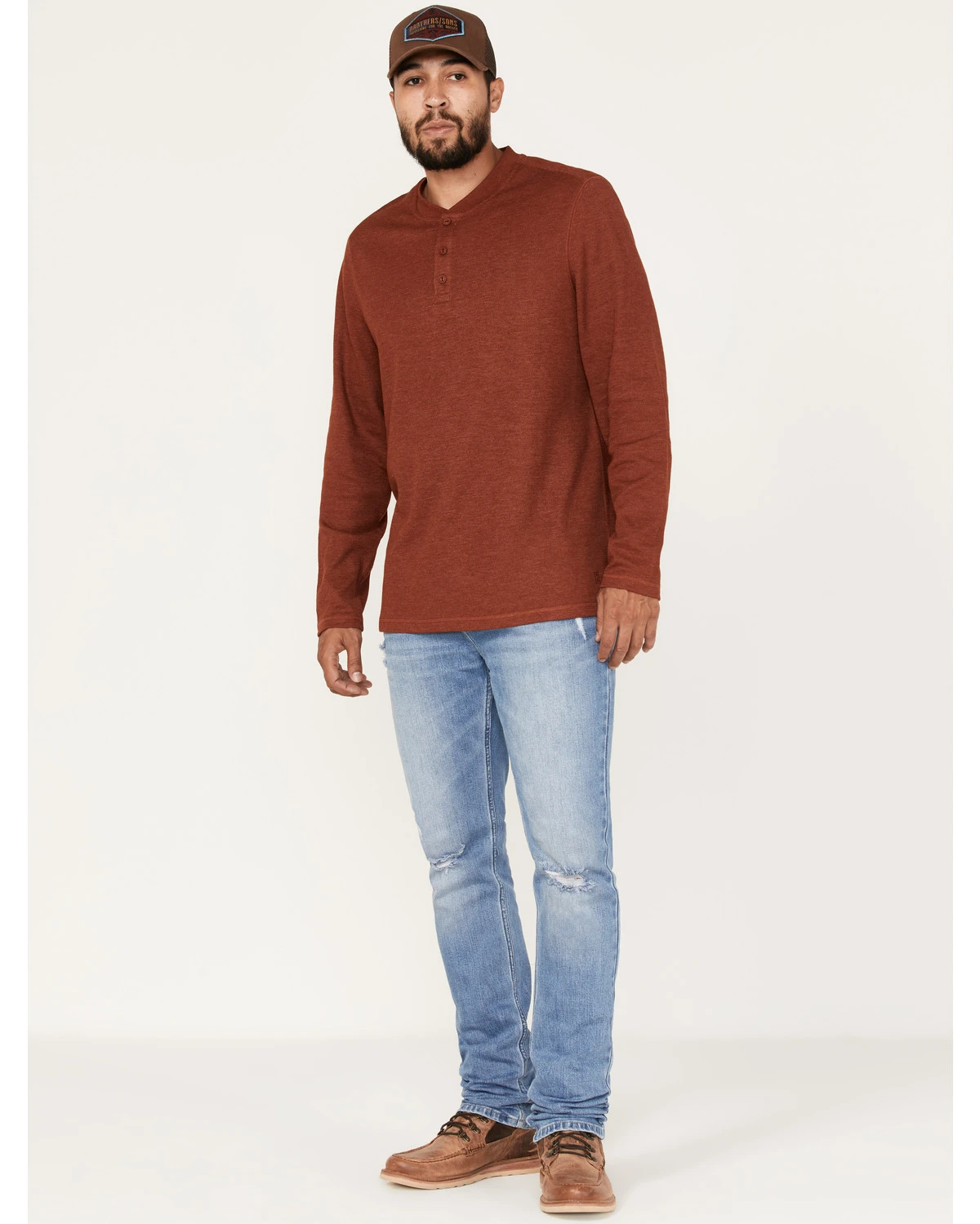 Brothers & Sons Men's Arizona Light Wash Distressed Stretch Slim Straight Jeans 1 Brothers & Sons Men's Arizona Light Wash Distressed Stretch Slim Straight Jeans