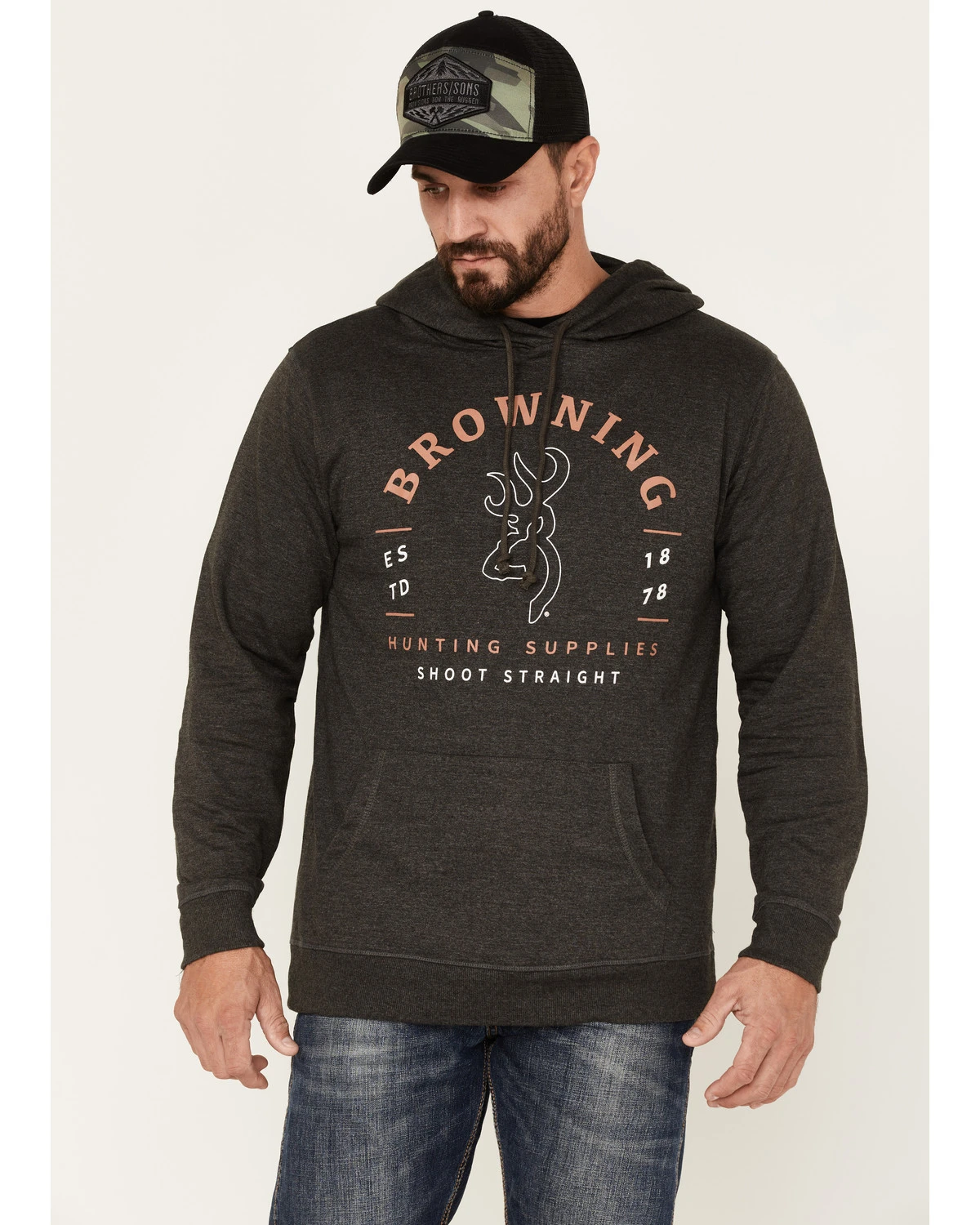 Browning Men's Shoot Straight Carter 2.0 Graphic Long Sleeve Hooded Sweatshirt 1 Browning Men's Shoot Straight Carter 2.0 Graphic Long Sleeve Hooded Sweatshirt