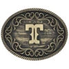 Montana Silversmiths Filigree Initial T Belt Buckle