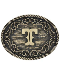 Montana Silversmiths Filigree Initial T Belt Buckle