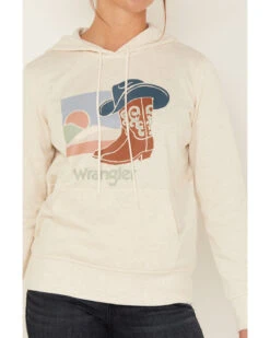 Wrangler Retro Women's Boots Logo Graphic Hoodie -Little Wild Horse Shop 2000374085 104 P3