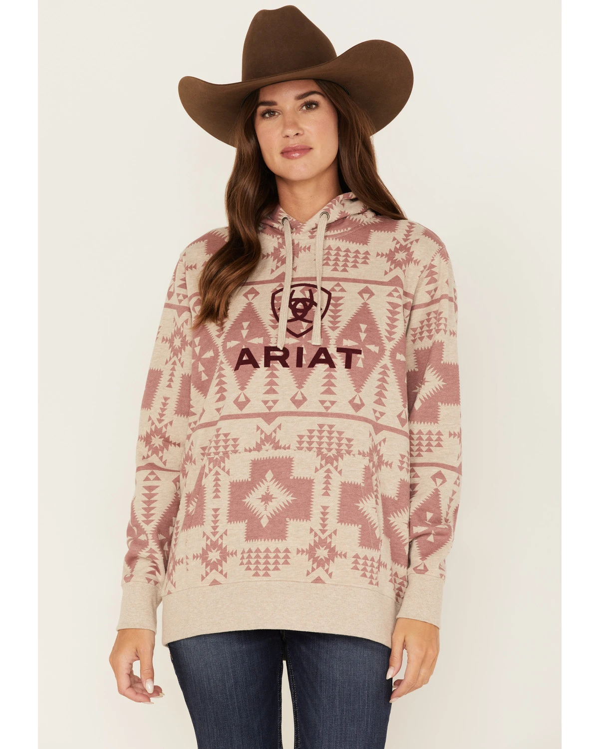 Ariat Women's Southwestern Print Logo Graphic Hoodie 1 Ariat Women's Southwestern Print Logo Graphic Hoodie