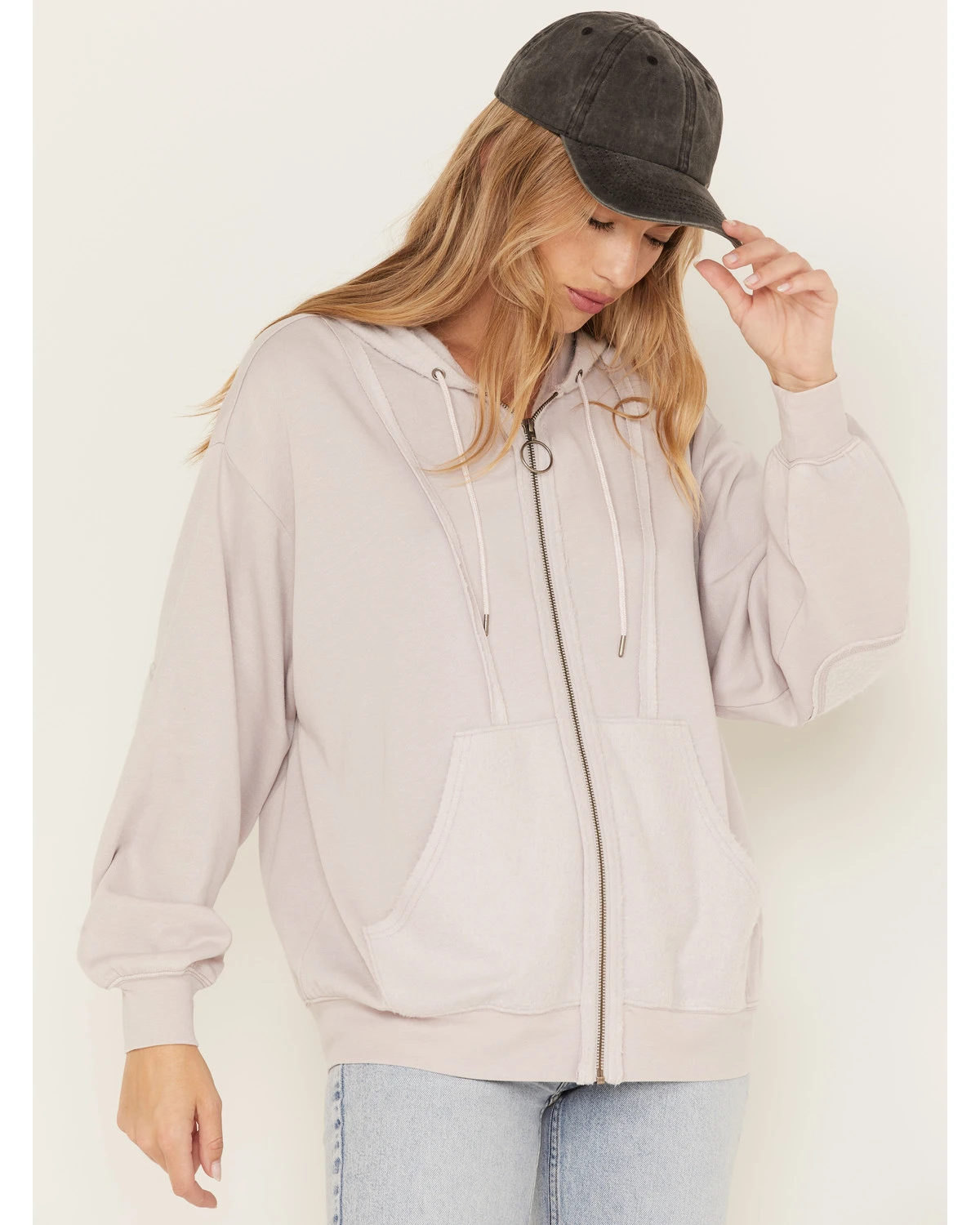 Cleo + Wolf Women's Seamed Zip Hoodie 1 Cleo + Wolf Women's Seamed Zip Hoodie